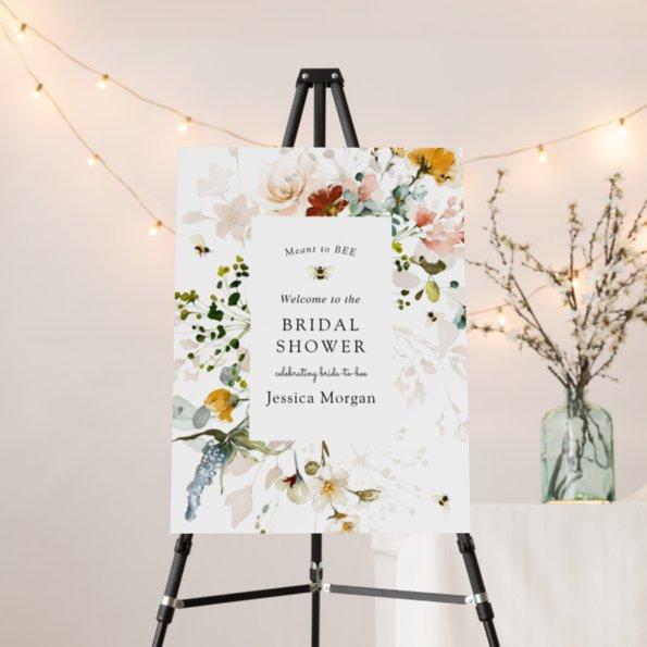 Bee and Vintage Floral Bridal Shower Welcome Foam Board