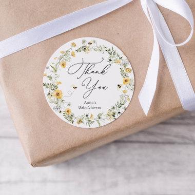 Bee and Wildflower Baby Shower Gift Tags