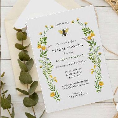 Bee and Wildflower Bridal shower Announcement