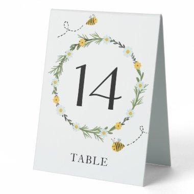Bee Baby Shower Table Number Table Tent Sign