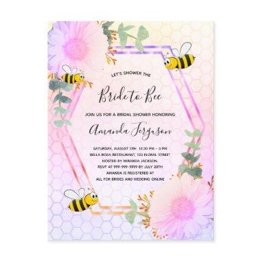 Bee  rainbow greenery bride to bee Invitation Post