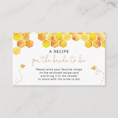Bee Bridal Shower Recipe Request Enclosure Invitations