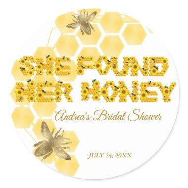 Bee Bridal Shower | She Found Her Honey Classic Round Sticker