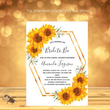 Bee Bridal shower sunflowers honey bees invitation PostInvitations