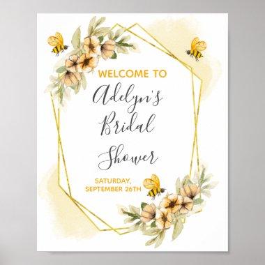 Bee Bridal Shower Welcome Sign Poster