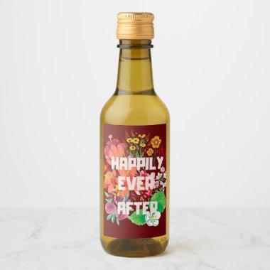 Bee Bridal shower yellow florals party Wine Label