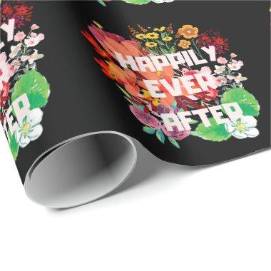 Bee  yellow florals party Wrapping Paper