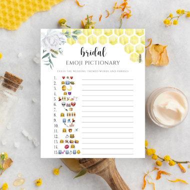 Bee floral bridal shower emoji pictionary game