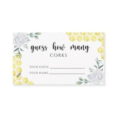 Bee floral - guess how many corks bridal game enclosure