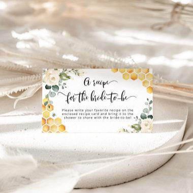 Bee floral Recipe for the bride to be Enclosure Invitations