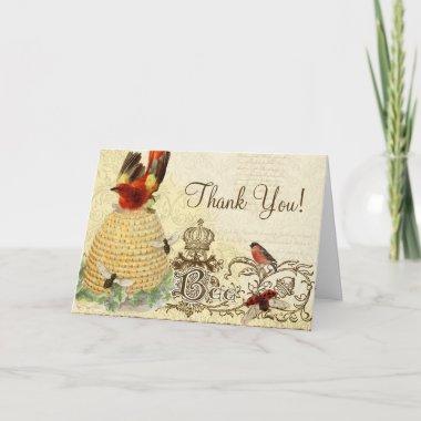 Bee Happy Vintage - Thank You Note Invitations