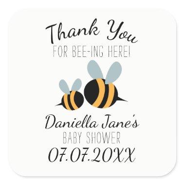Bee themed Baby Shower Stickers