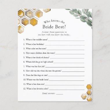 Bee Who Knows the Bride Best Bridal Shower Game