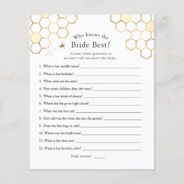 Bee Who Knows the Bride Best Bridal Shower Game