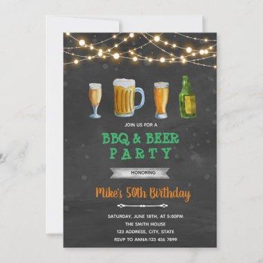 Beer and bbq adult party Invitations