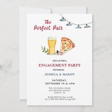 Beer and Pizza Perfect Pair Engagement Party Invitations