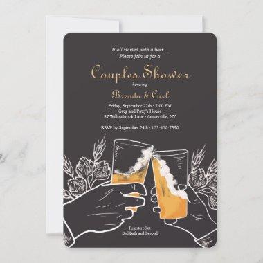 Beer Toast Couples Shower Invitations