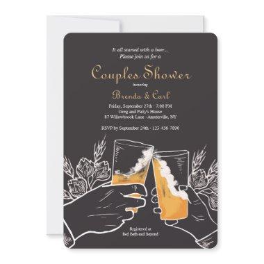 Beer Toast Couples Shower Invitations