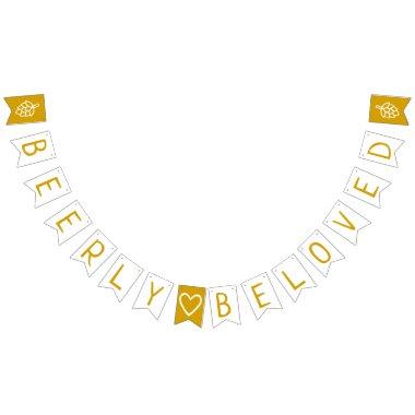 Beerly Beloved Co-Ed Wedding Bridal Shower Bunting Flags