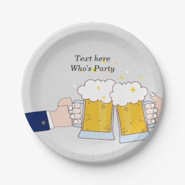 beers cheers, adult birthday, wedding, Paper Plate