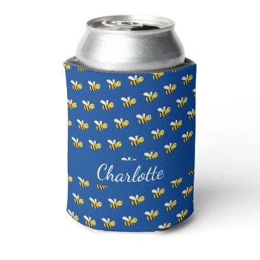 Bees blue name script can cooler