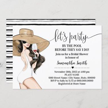 Before I do Party by the Pool Bridal Shower Invitations