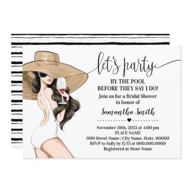 Before I do Party by the Pool Bridal Shower Invitations