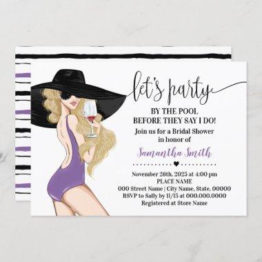 Before I do Party by the Pool Bridal Shower Invitations