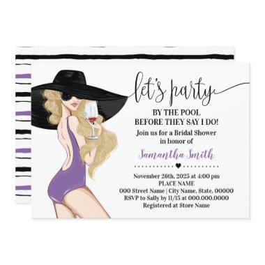 Before I do Party by the Pool Bridal Shower Invitations