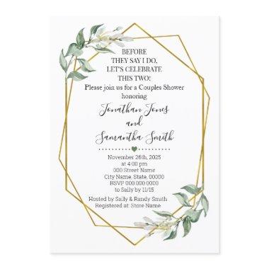 Before they say I do couples shower greenery gold