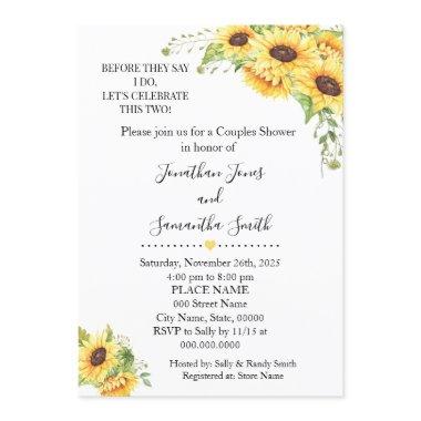 Before they say I do couples shower sunflowers