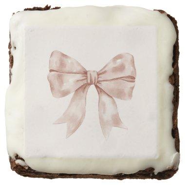 Beige Bow Baby or , Birthday Party Brownie