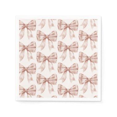 Beige Bow Baby or , Birthday Party Napkins