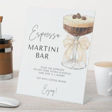 Beige Bow Espresso Martini Bar Sign