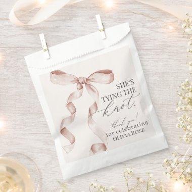 Beige Bow Tying the Knot  Dessert Favor Bag