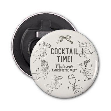 Beige Cocktail Party Bachelorette Envelope Favor Bottle Opener