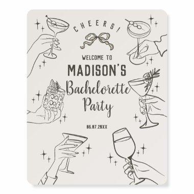 Beige Cocktail Party Bachelorette Party Welcome Foam Board