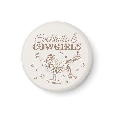 Beige Cocktails and Cowgirls Bachelorette Favors Magnet