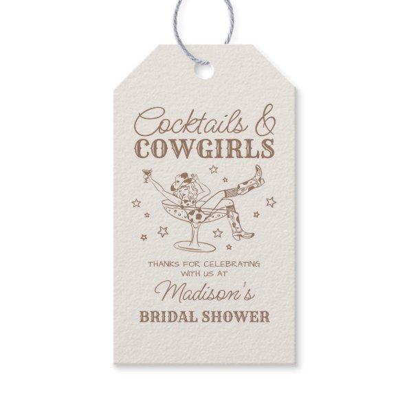 Beige Cocktails and Cowgirls  Favor Gift Tags