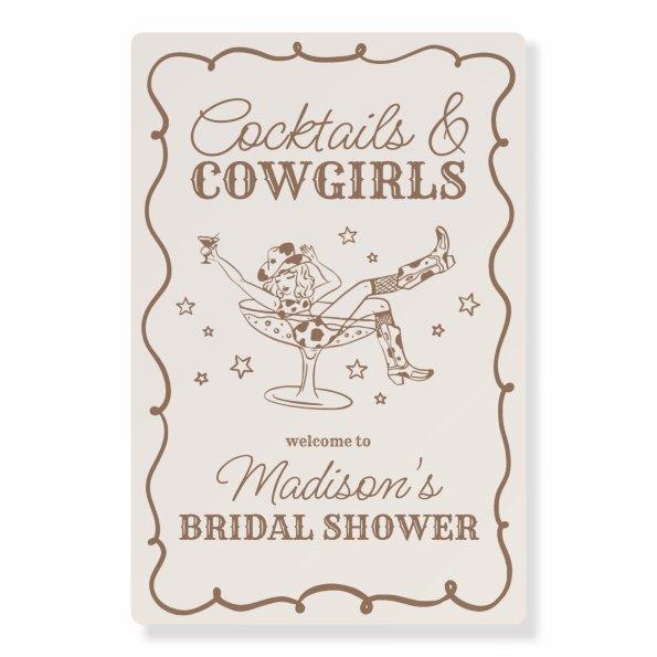 Beige Cocktails and Cowgirls  Welcome Foam Board