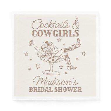 Beige Cocktails and Cowgirls Rodeo  Napkins