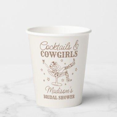 Beige Cocktails and Cowgirls Rodeo  Paper Cups