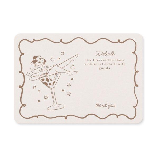 Beige Cocktails and Cowgirls Rodeo Details Insert