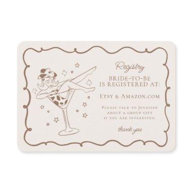 Beige Cocktails and Cowgirls Rodeo Registry Insert