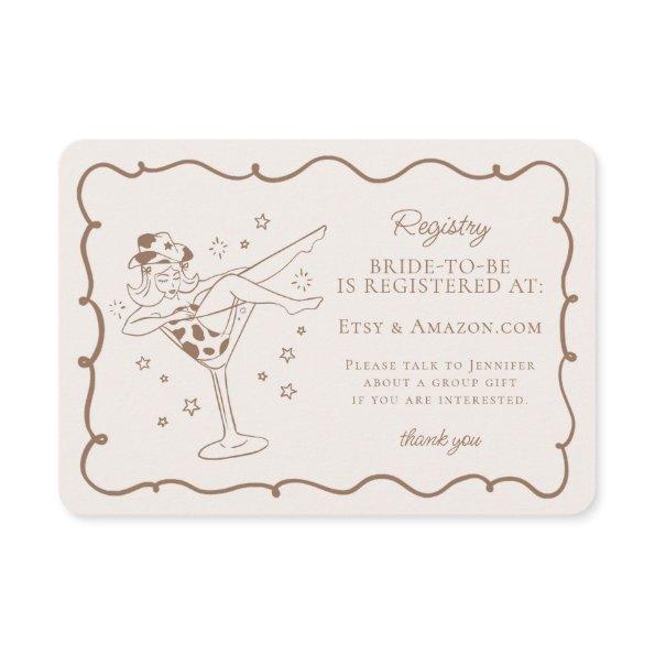 Beige Cocktails and Cowgirls Rodeo Registry Insert