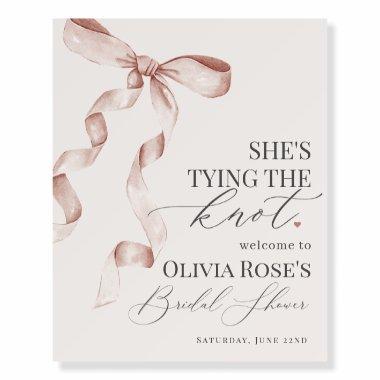 Beige Coquette Bow  Welcome Sign