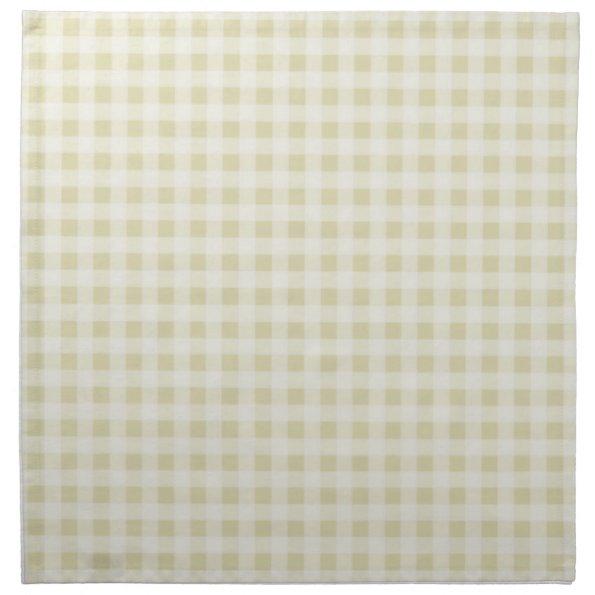 Beige Gingham; Checkered Napkin