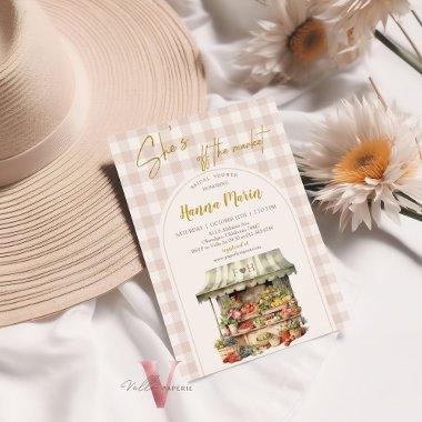 Beige Gingham Off The Market  Invite