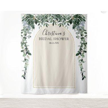 Beige Ivory Arch Botanic Bridal Shower photo booth Tapestry