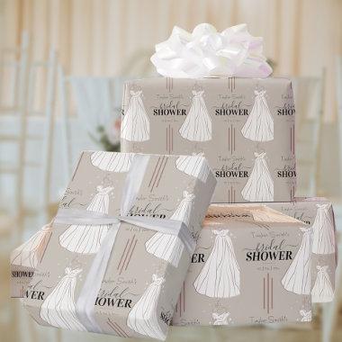 Beige Minimalist Bridal Shower Cute Wrapping Paper